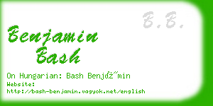 benjamin bash business card